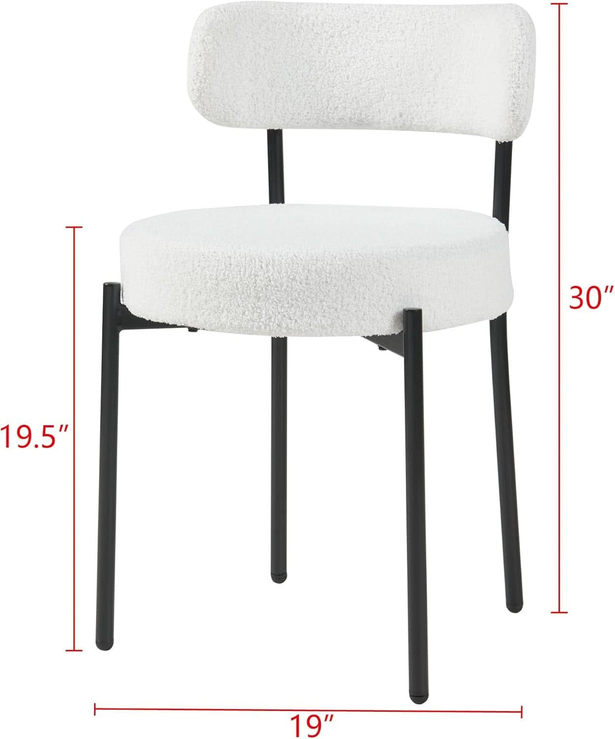 SEDIE CURVE MIKO - Boucle Beige | Set da 2 | KIGI