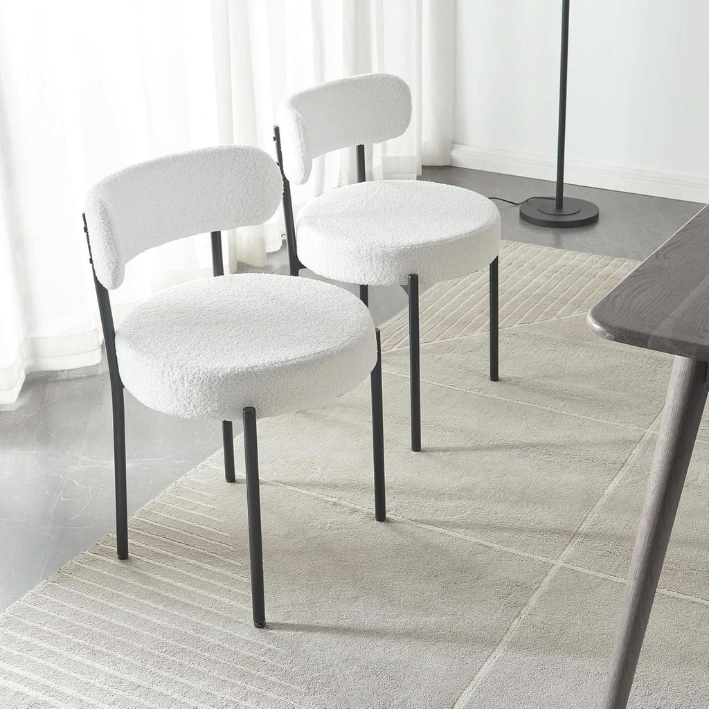 SEDIE CURVE MIKO - Boucle Beige | Set da 2 | KIGI