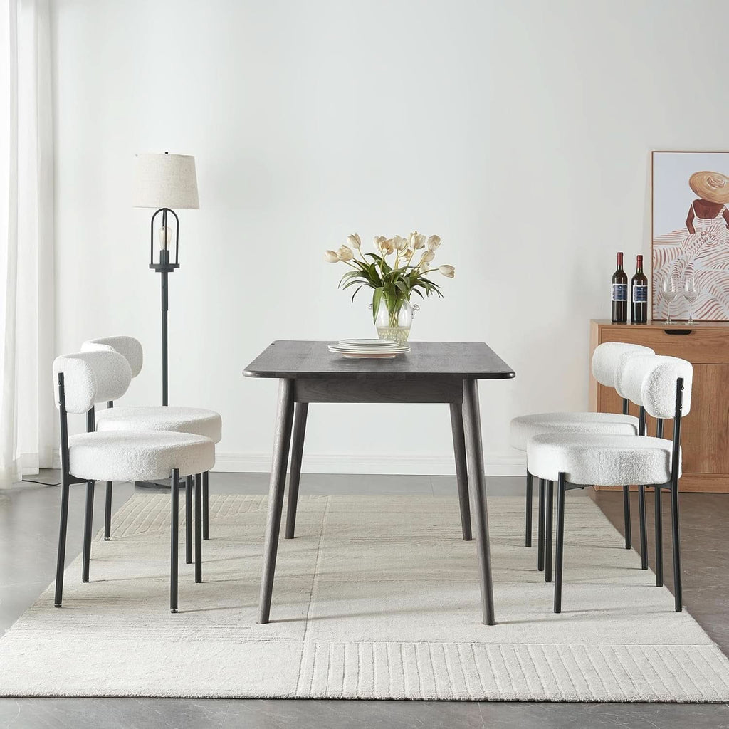 SEDIE CURVE MIKO - Boucle Beige | Set da 2 | KIGI