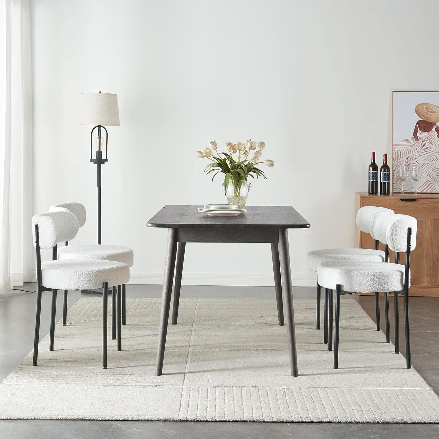 SEDIE CURVE MIKO - Boucle Beige | Set da 2 | KIGI